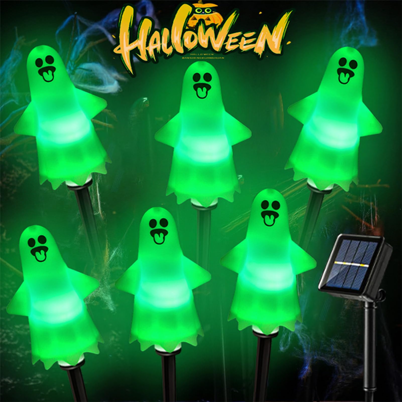 Lampy Solarne Zewnętrzne na Halloween Panel Słoneczny Wodoodporny I Odporny