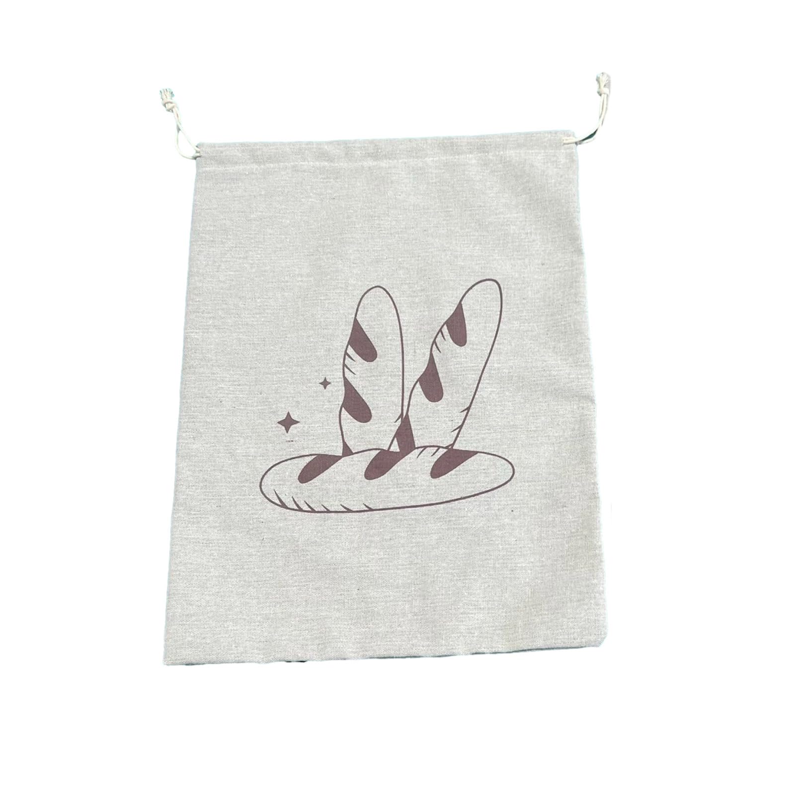 Xjdzineq Practical Drawstring Linen Bread Bags Sustainable and Breathable Packaging Pouch Perfect for Bread Fruits and Snacks Linen Drawstring Bag