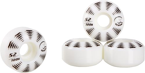 Miniatura 3 de Cal 7 Catch-22 Ruedas de patineta, 2.047 in y 100 A, diseño en blanco y negro, ideal para truco, calle y más