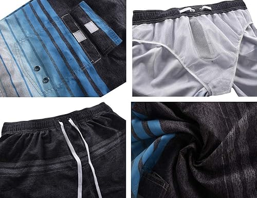 Miniatura 6 de Nonwe - Traje de baño para hombre, de secado rápido y a rayas, ideal para vacaciones de verano en la playa