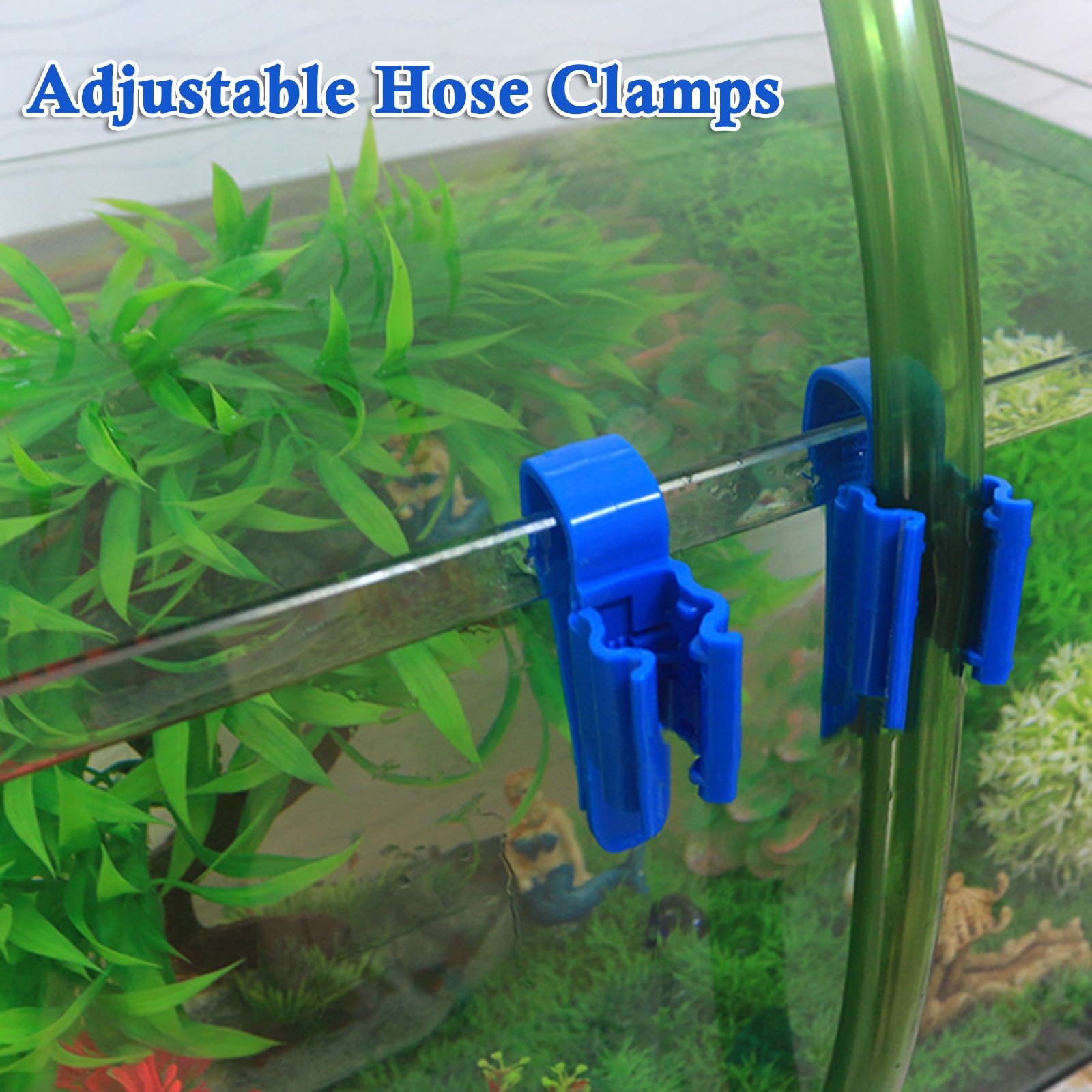 Staffa Per Tubi Acquario - Supporto 5 Tubi Flessibili Con Dosatore, Trasparente - Foto 8