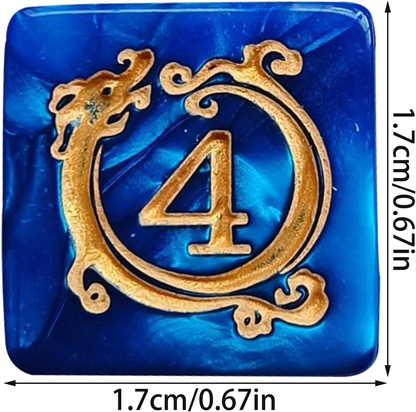 Polyhedral Dice – 10x 1.7cm Acrylic, Dragon Design Set, Table Game | Great for Role Playing Campaigns, Board Nights, Desk Decor Display, Vehicle Interior Accent, Hobby Collection Showcase