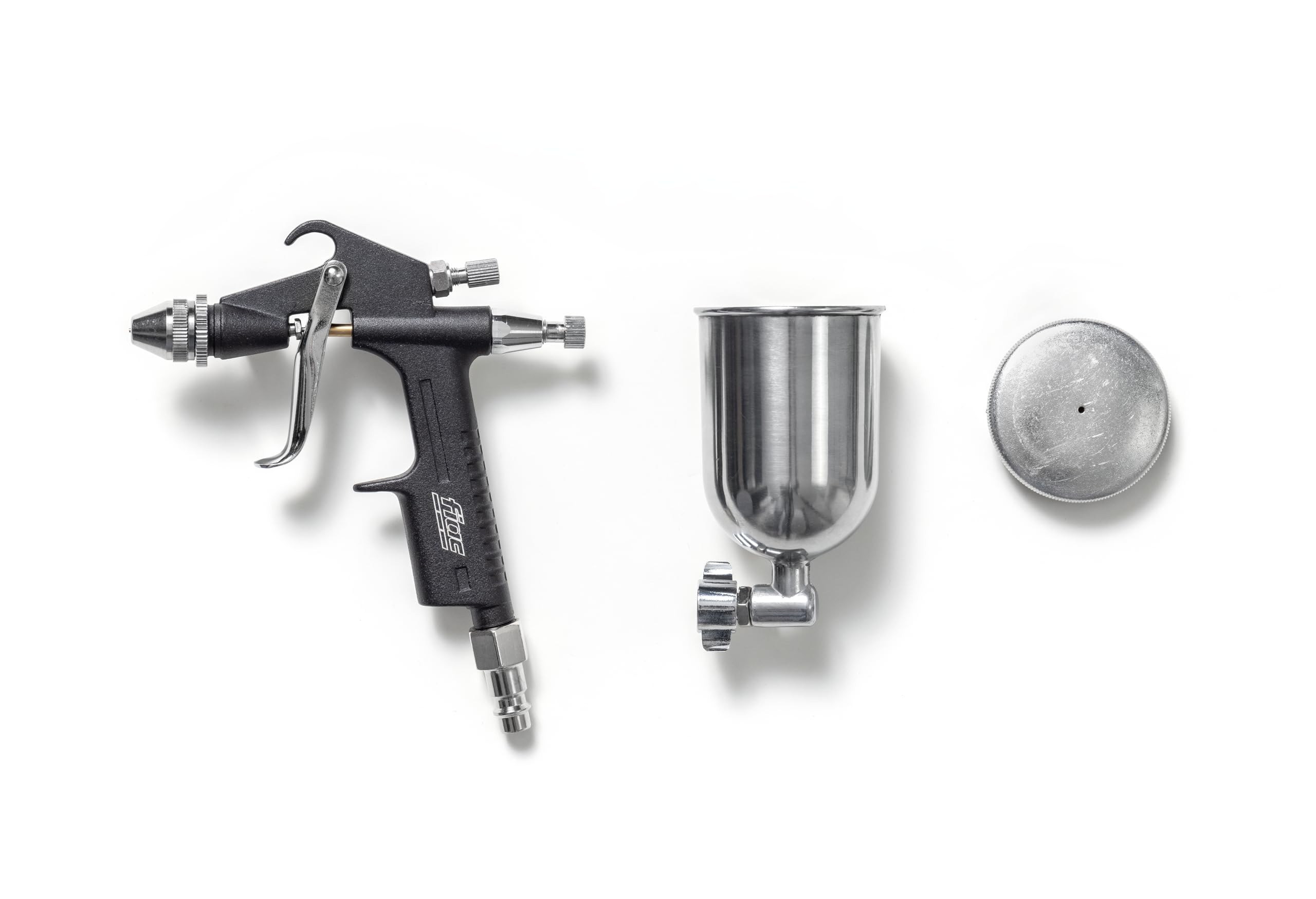 FIAC Pistolet natryskowy do malowania 1863, pistolet do malowania małych powierzchni, aerograf ze zbiornikiem farby 100 ml, dysza 0,8 mm, maksymalne ciśnienie 3 bary, czarny