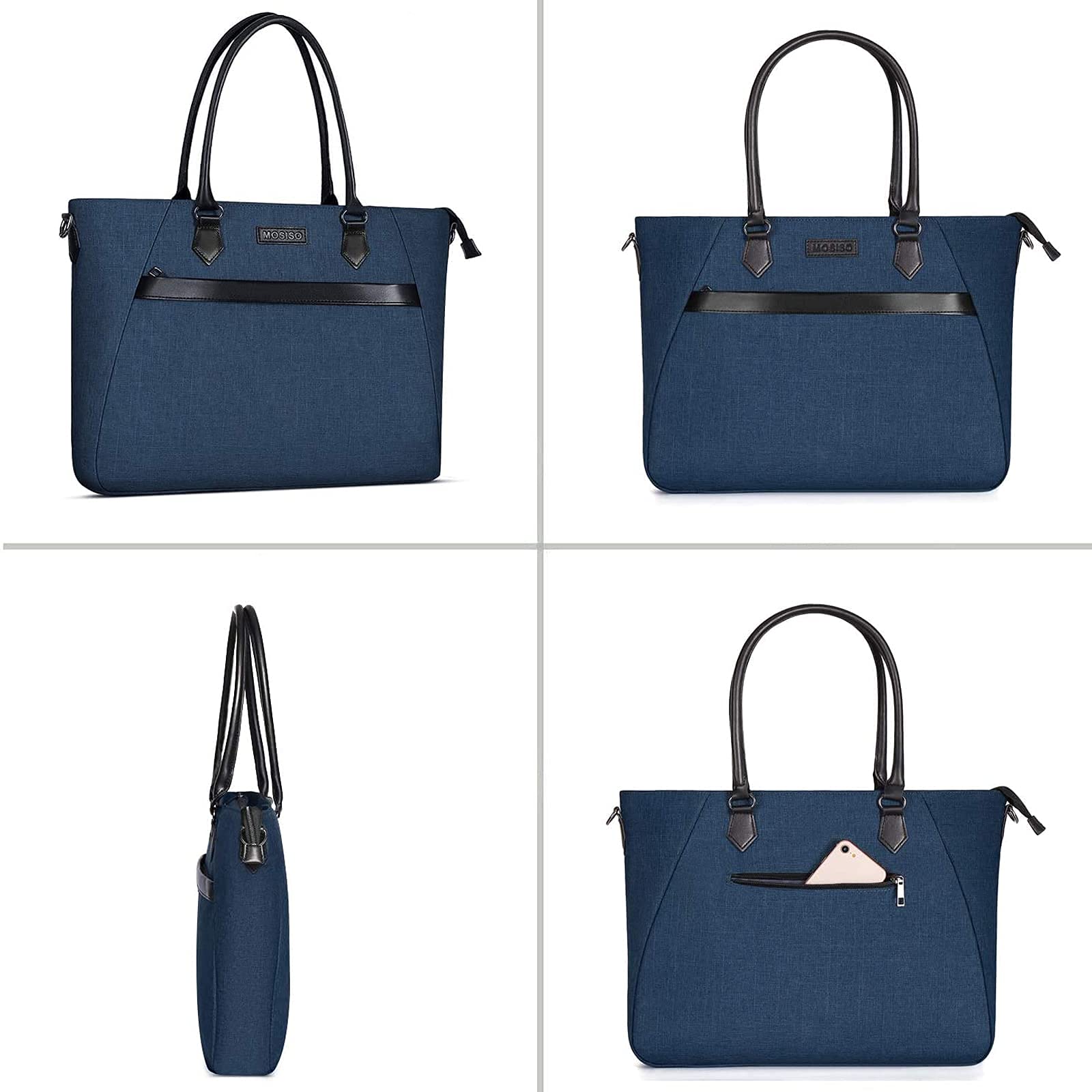 MOSISO Laptop Tote Bag (17-17.3 inch) with Front Trapezoid Pocket