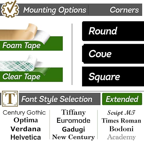 Miniatura 4 de Letrero personalizado para puerta de oficina, placa de puerta personalizada para pared, buzón, URN, 2 x 8 pulgadas, fabricado en Estados Unidos por