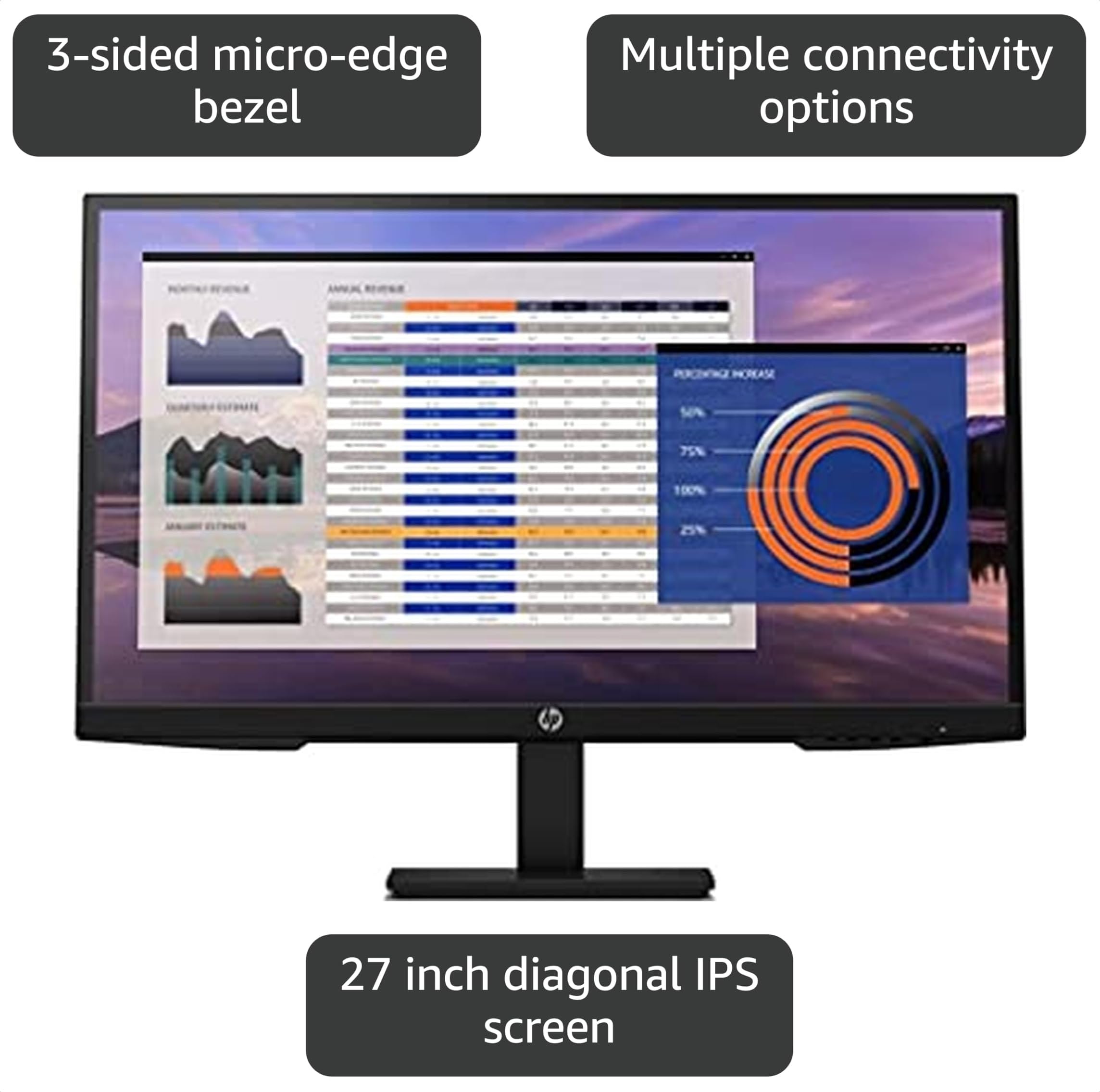 HP V27e G4 FHD Monitor 27インチ Amazon.com: HP P27h 27-Inch G4 FHD (1920 x 1080) IPS Display