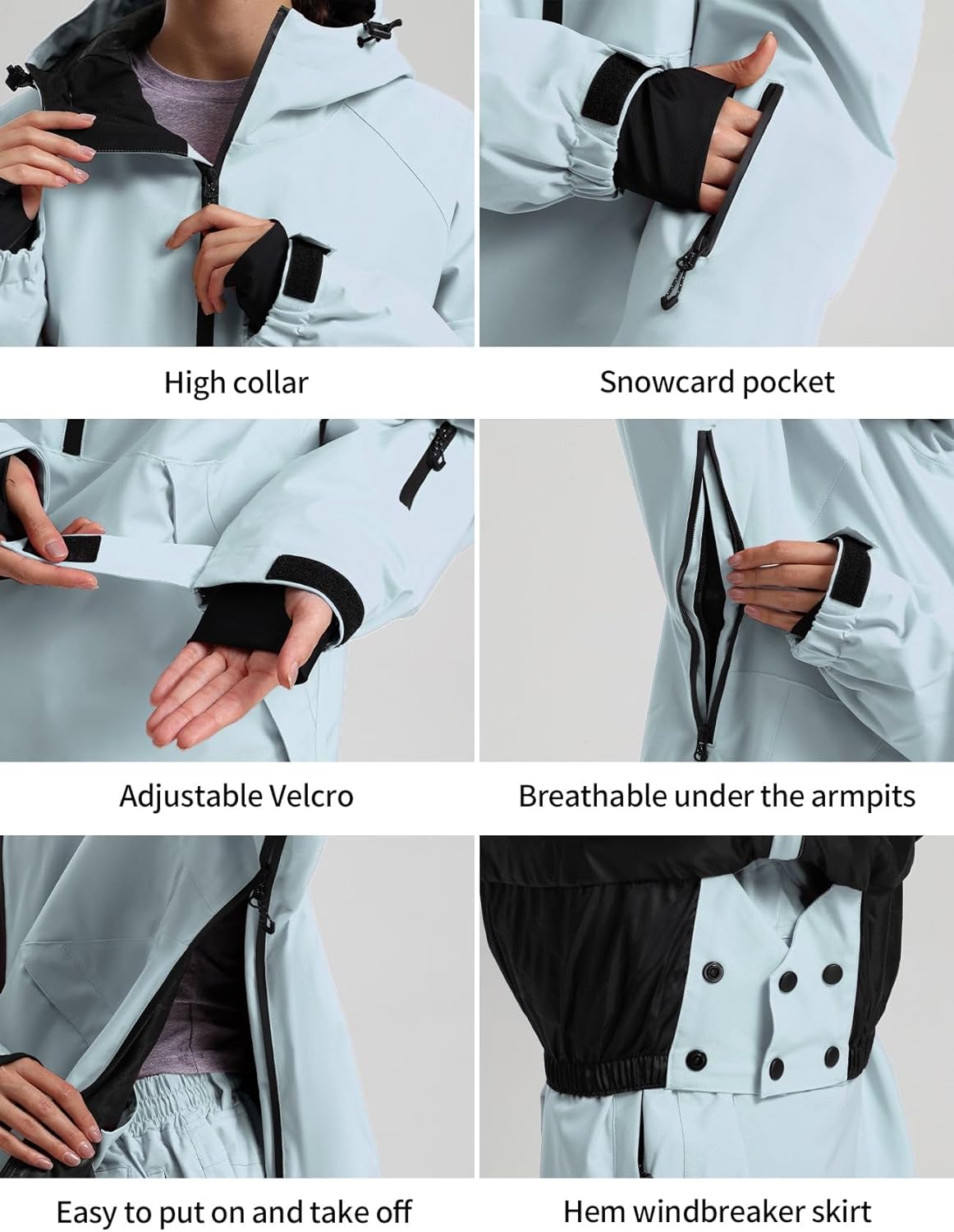 GSOU SNOW Womens Snowboard Jacket Men Snow Jacket Warm Waterproof Coat Ski Jacket for Winter Sport