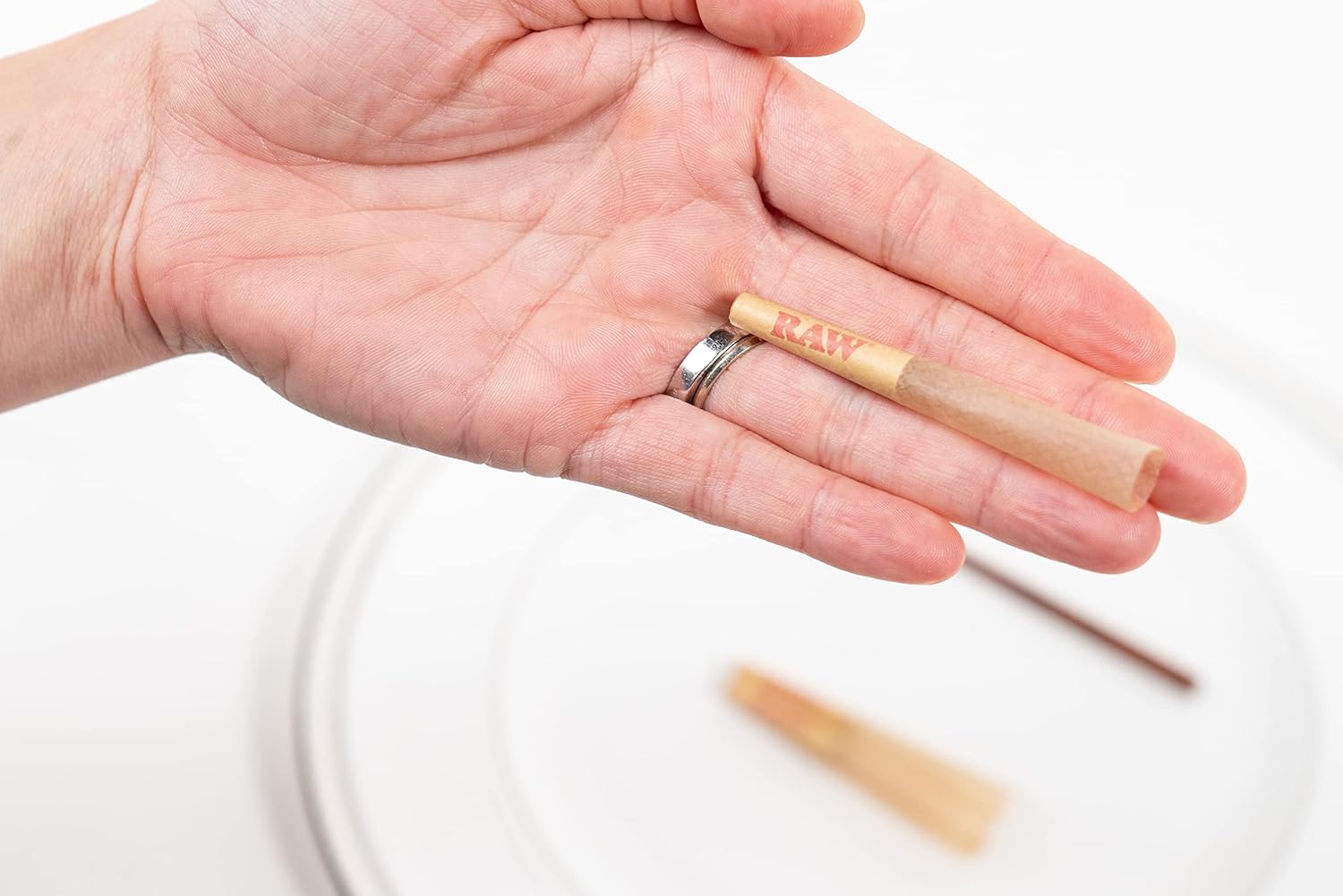 RAW Cones Single Size 70/30: 100 Pack - Mini Pre Rolled Cones & Tips, Patented Slow Burn Classic Rolling Papers Shorter than 1 1/4 Size
