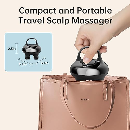 Vista 6 de COMFIER Masajeador de cabeza inalámbrico para el crecimiento del cuero cabelludo con 3 modos de amasado, masaje de cabello impermeable con 8 garras