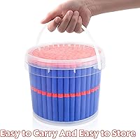 Vista 4 de Balas de dardos de repuesto compatibles con pistolas Nerf N-Strike Elite Series, 300 dardos de repuesto de balas de espuma premium con cubo