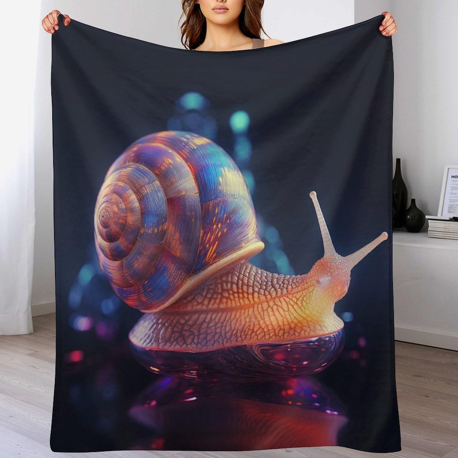 Snails Blanket Fleece Warm Soft Cozy Blanket Throw Couch Bed Print Couch And House Decor Gift Idea Throws, for Sofa for Kids Teen Young Boys Girls,（140×180cm）