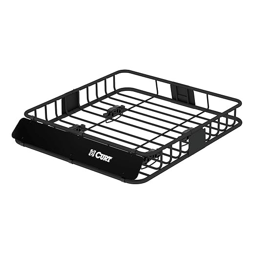 CURT 18115 Universal 42 x 37-Inch Black Steel Roof Rack Rooftop Cargo Carrier