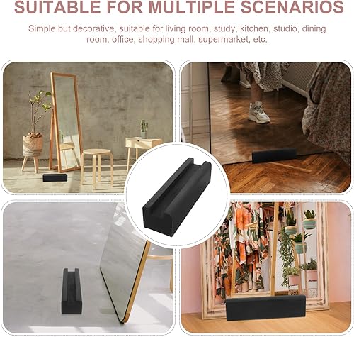 Miniatura 5 de DOITOOL Soporte de espejo de cuerpo completo Estante de madera para obras de arte Base de soporte de espejo antideslizante Soporte de espejo de