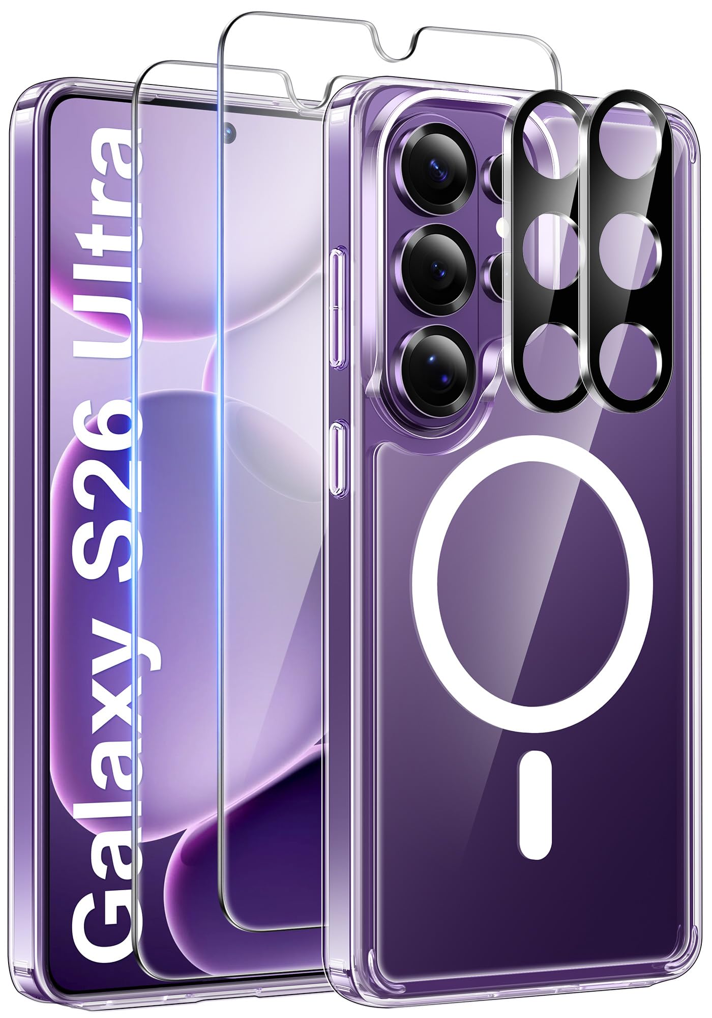 ivencase Magnétique Coque pour Samsung Galaxy S26 Ultra 5G avec 2 Verres Trempés