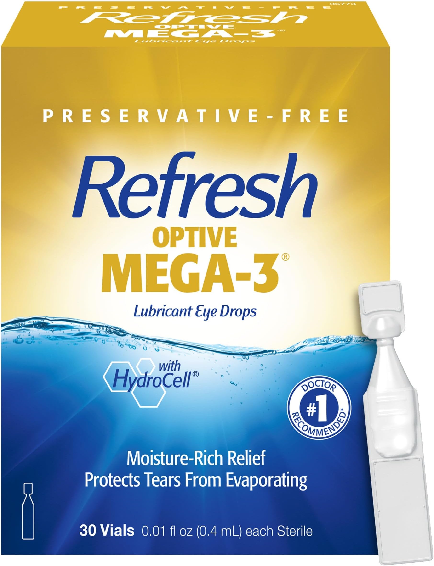 Refresh Optive Mega-3 Lubricant Eye Drops, 30 Single (Pack of 2)