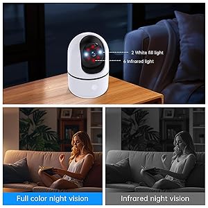 JWQPO Indoor Camera 5G&2.4G WiFi Cameras for Home Security Instant 911 Alert, 360 Pan/Tilt Baby Monitor/Dog/Pet Camera AI Motion Detection Night Vision, Speaker, US Cloud Storage (1-Pack)