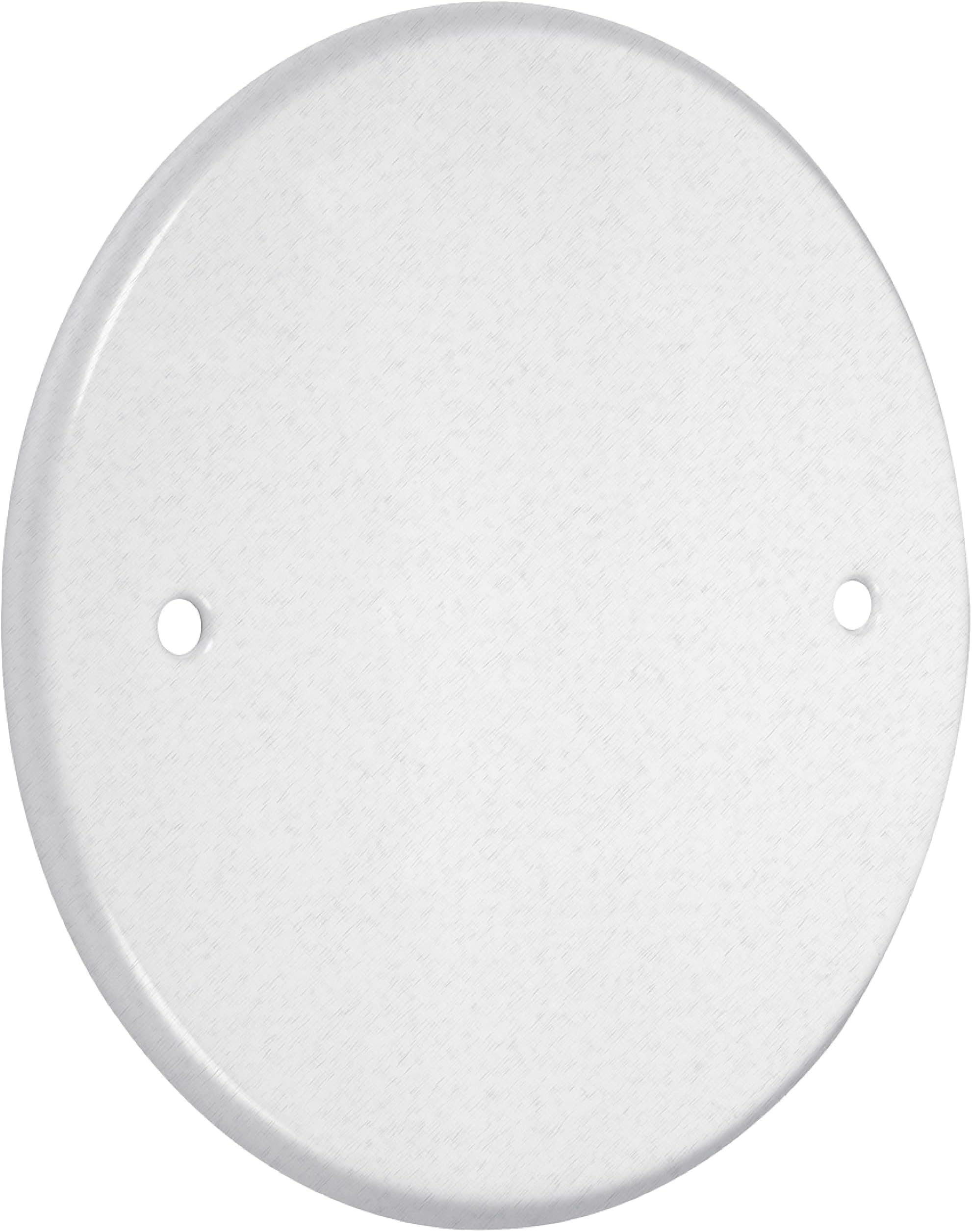 TayMac LPB3400 Flat Round Blank Plate Metallic 5 4-Inch. Box Mount, White Finish