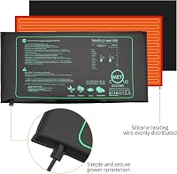 QWORK Növényfűtő Párna Termosztáttal - 50W Fűtőlap 20-45°C Szabályozható Hőmérséklettel Üvegházakhoz, Terráriumokhoz, Akváriumokhoz 4