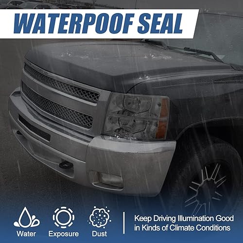 Miniatura 6 de Auto Dynasty Conjunto de faros halógenos de fábrica compatible con Chevy Silverado 1500 2500HD 3500 GMT900 2007-2014, lado del conductor y del