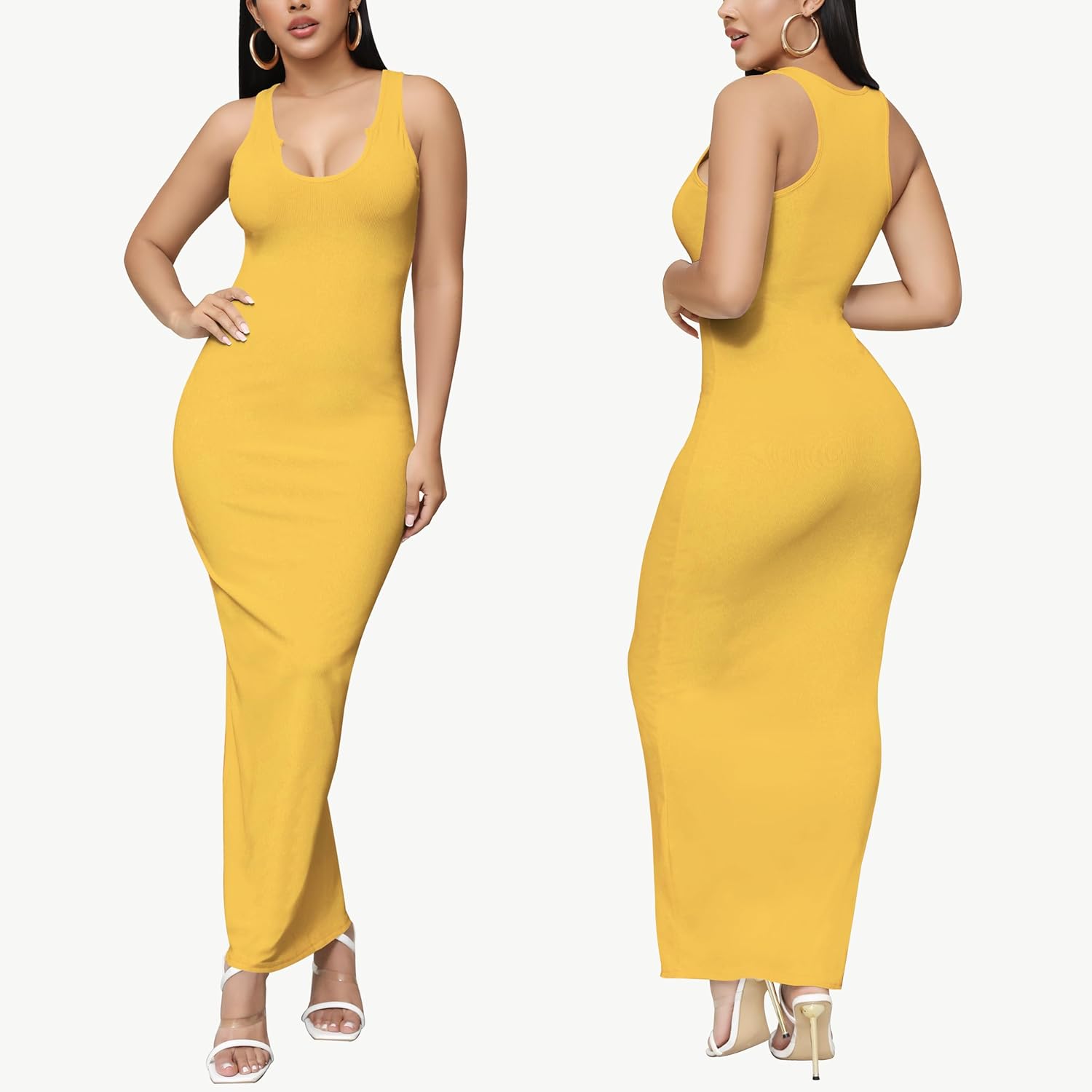 Bodycon Maxi Dress for Women Summer Casual Comfy Sexy Long Sundress Basic Fitted Tank Dresses Club Party Beach 2025 - Image 5