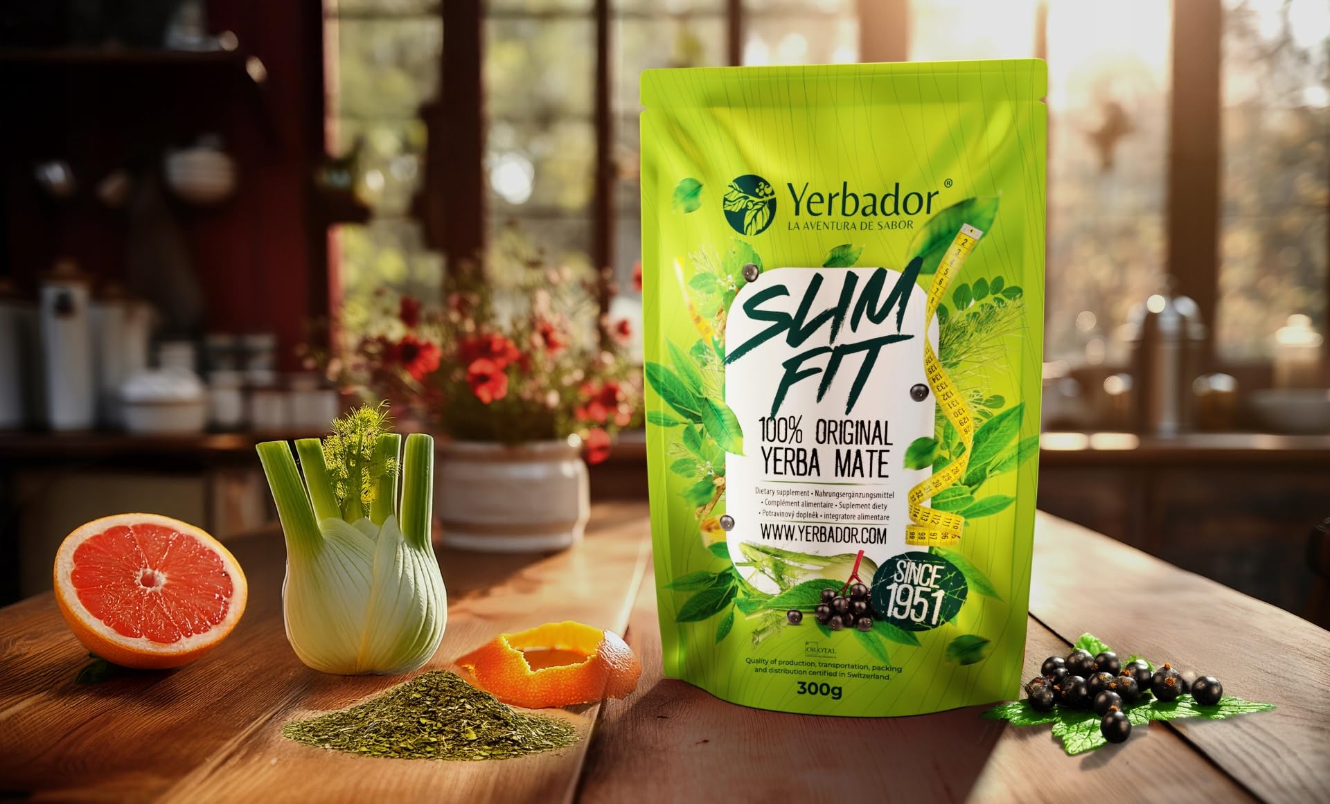 YERBADOR YERBA MATE TEE zum Abnehmen Starter Set | SLIM FIT | Natürliche Energie- und Detoxgetränk, Antioxidant | Yerba-Mate ungeräuchert aus Brasilien - 300g + Keramik-Matero 350ml + Bombilla