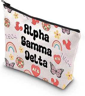 Alpha Gamma Delta Cosmetic Bag Blue Butterfly Bid Day Gamma Delta Since 1904 Gift Disco Ball (A Gamma Delta)