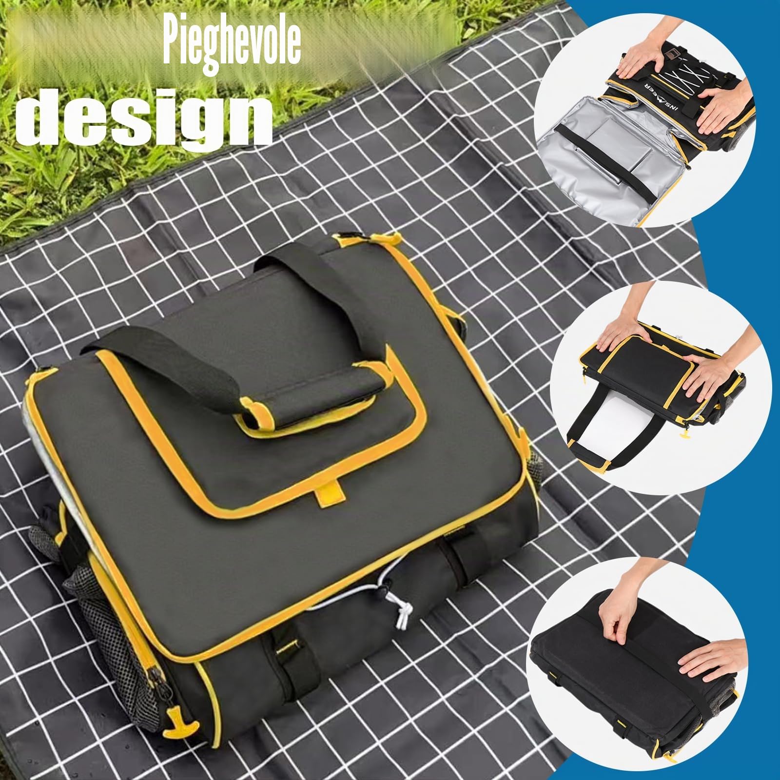 INSMEER 48L/55L Soft Cooler, 55/80 lattine pieghevoli a fondo duro, grande borsa termica morbida, baule isolato a prova di perdite, per spiaggia, campeggio, shopping, viaggio in auto