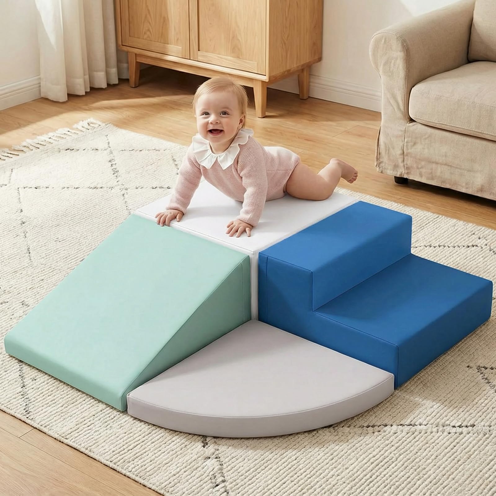 little dove PU Leather 4-Piece Foam Climbing Blocks