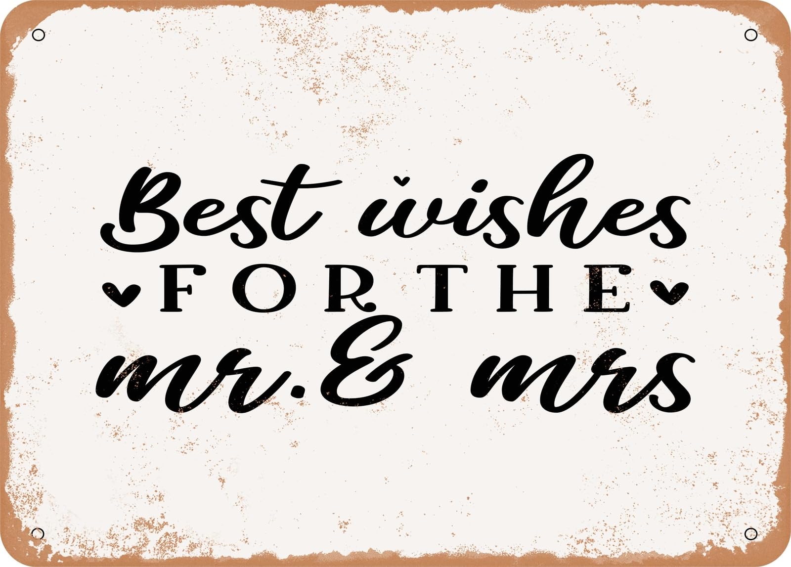Miaomansenstore Metal Sign - Best Wishes For The Mr And Mrs - 2 - Vintage Look Sign Home Decor