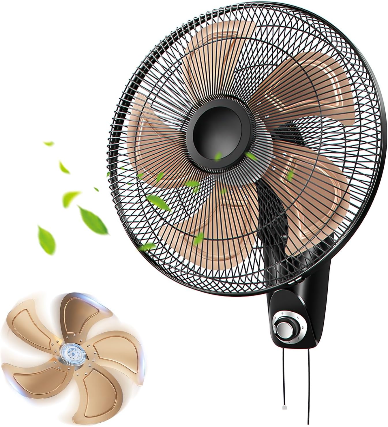 Industrial Wall Mount Fan - 18/20 Inch Oscillating Fan with Adjustable Tilt, 3 Speed Settings, 120° Oscillation, 98 Inch Cord - Ideal for RV, Bedroom, Kitchen, Office, Garage