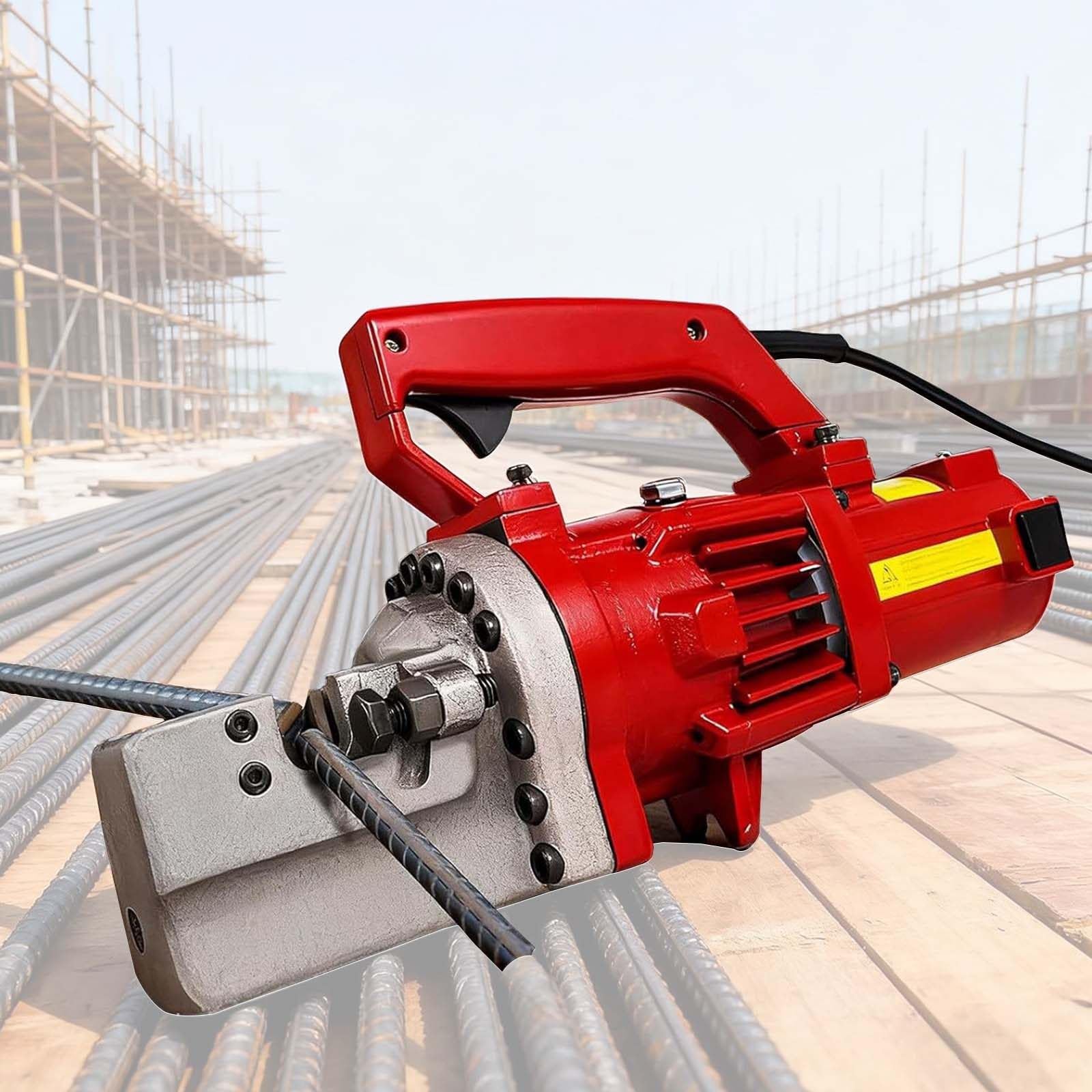 DPLWJPP Portable Steel Rebar Cutting Tool Hydraulic Electric Rebar Cutters Adjustable Bolt Cutting Tool for Construction Durable Stainless Steel Case for 4-20mm Diameter Red