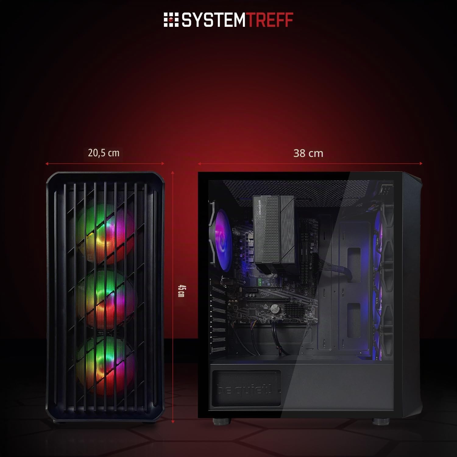 SYSTEMTREFF Office PC - Intel Core i5-12600K - RX 9060 XT 16GB | Intel 6-Kern CPU bis 4.9 GHz, 32GB DDR4, 1TB M.2 NVMe SSD, AMD Grafik WLAN, Windows 11, für Büro, Business