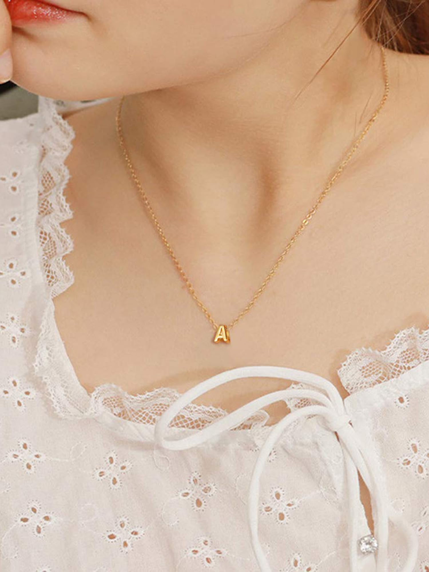 ChicSilver Collar Mujer R Letra Mayúscula Oro 18K Cadena Inicial Plata 925 | Material Plata de Ley Mini Alfabeto Nombre Personalizado Joyería Minimalista Preciosa Madre Pareja Regalo Cumpleaños