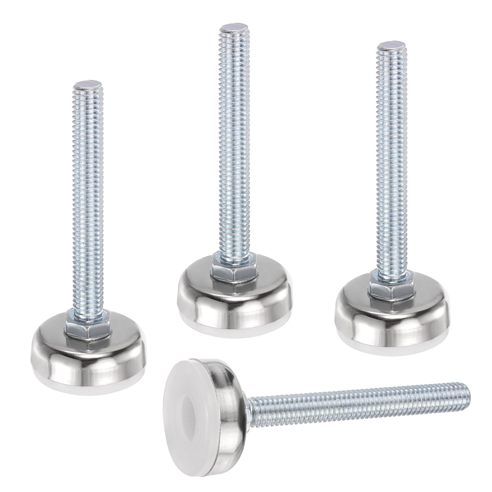 sourcing map 4Pcs Furniture Leveling Feet, 3/8"-16 x 3" x 1.4" Adjustable Metal Furniture Feet Levelers, Non-Slip Screw in Threaded Table Leg Levelers for Sofa, Chair, Cabinet, Table