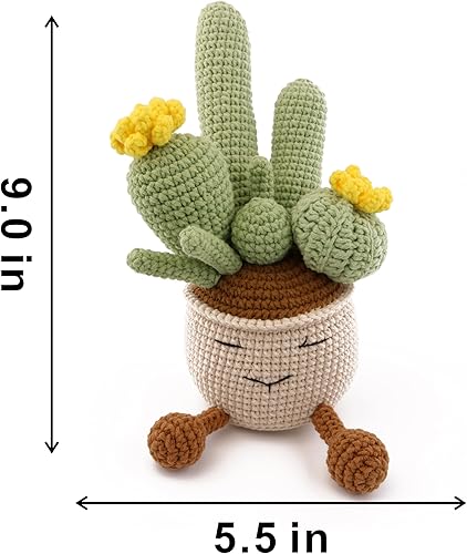 Miniatura 2 de Cactus de planta de ganchillo, plantas de cactus tejidas a mano, lindas e interesantes, regalos positivos adecuados para habitación, oficina,