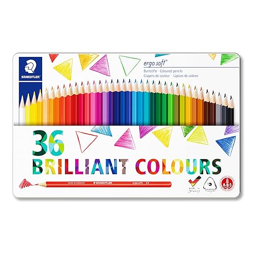 STAEDTLER 157 M36 Ergosoft Triangular Colouring Pencils - Assorted Colours