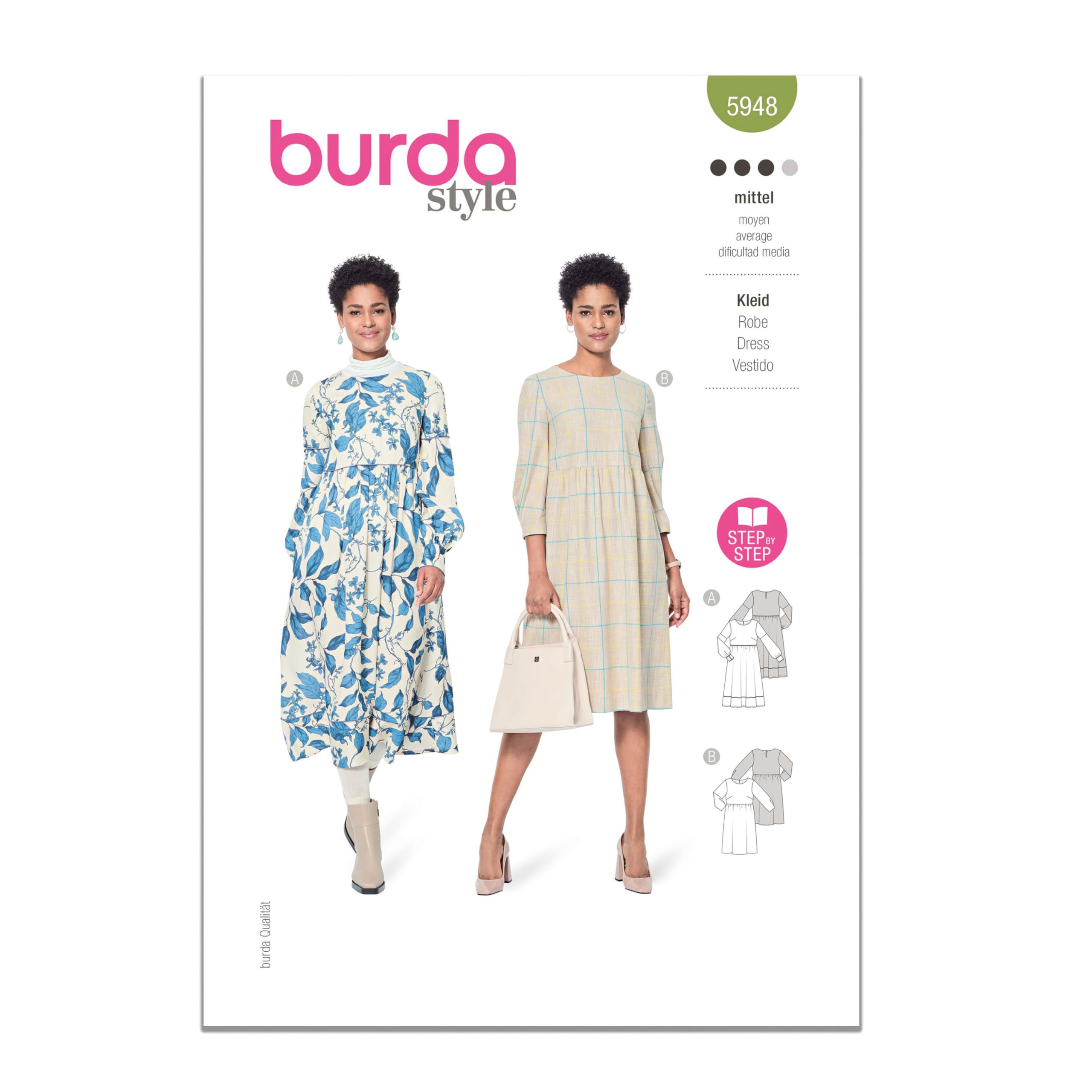 Patron de couture robe femme Burda Style B5948 loisirs créatifs
