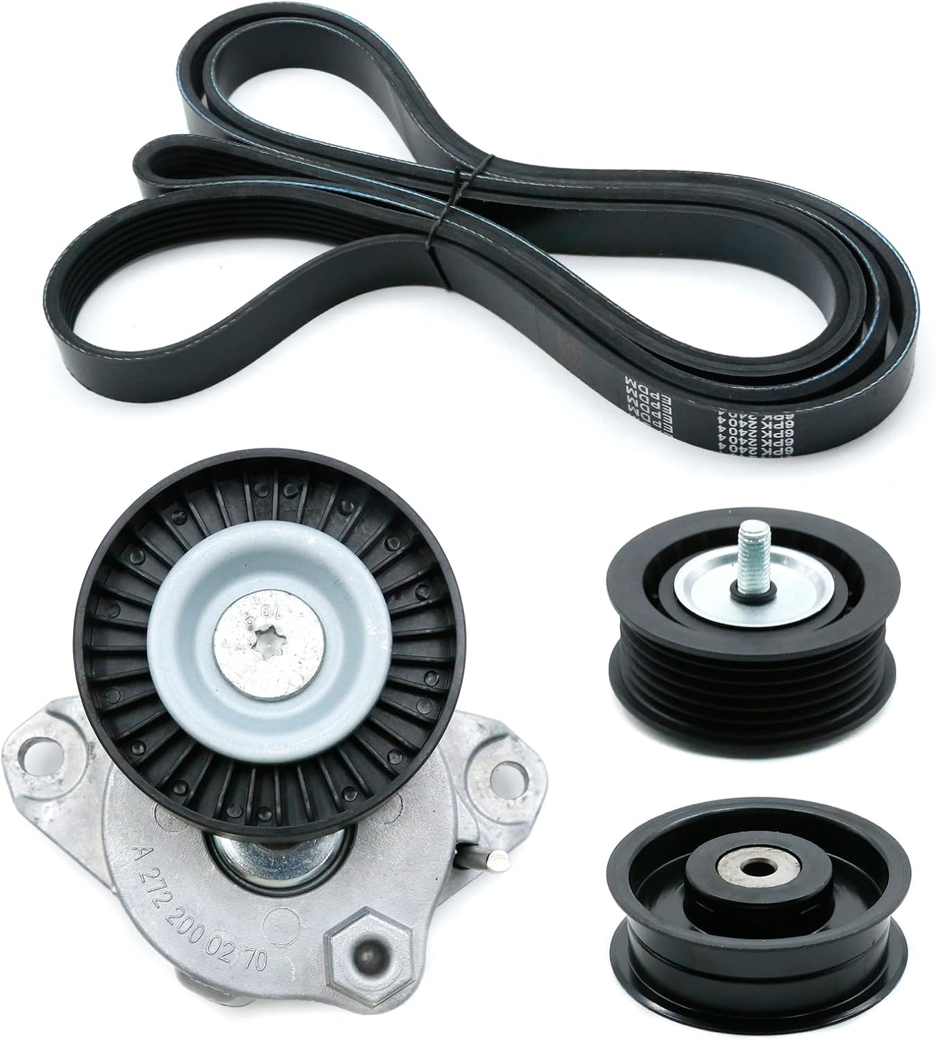 2722021419 Drive Belt Tensioner and Idler Pulley Serpentine Belt kit Replacement for Mercedes-Benz E550 E350 CLK350 GL450 GL550 SLK300 Replaces 2722000270 2722021019 6pk2404