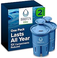Brita Elite Water Filter Replacements, 2-Pack Blue - NSF Certified 99% Lead Removal, 120-Gallon Life for Pitchers & Dispensers