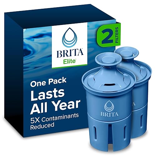 Brita Filter Replacements for Water Pitchers and Dispensers, Elite, NSF Certified to Remove 99% of Lead, 2 Count, Blue - Elite