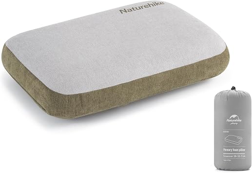 Naturehike Comfort Pillow Memory Foam Neck Support Pillow Antibacterial Sleeping Aid Non-Slip Washable Cover Removable Core Travel Neck Pillow Pillow for Aeroplane Portable Soft and Comfortable