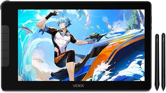 Veikk VK1600 15.6 İnç Full HD IPS Ekranlı Grafik Tablet, 16384 Seviye Basınç, Tam Lamine,%120 sRGB, 2 Adet Pilsiz Kalem, 8 Kısayol Tuşu & Döner Düğme