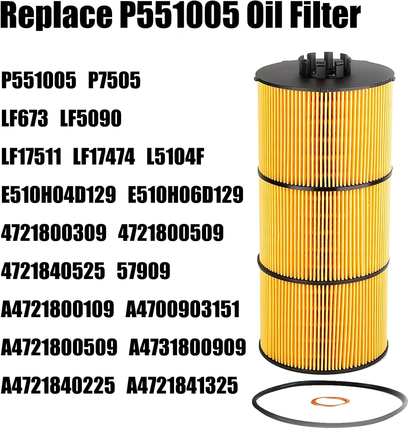 FS19915 PF9908 P551005 Oil Fuel Water Separator Filters Kit Compatible with Most Freightliner Cascadia ISX DD13 DD15 DD16 Detroit Diesel Engine Oil Filter FWS Fuel Water Separate Fuel Filtration Kit