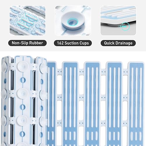 Miniatura 3 de XIYUNTE Alfombrilla de ducha antideslizante  Alfombrilla de baño extra larga de 40 x 16 pulgadas para niños y mayores, alfombrilla de baño