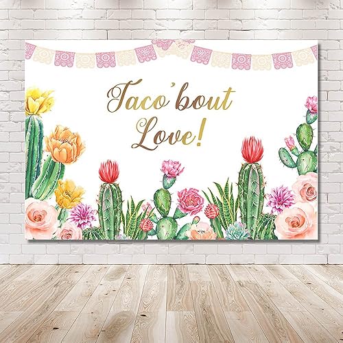 Miniatura 5 de MEHOFOND Telón de fondo de fotos de amor de 7 x 5 pies, fiesta mexicana, cactus rosa, floral, fondo de fotografía, boda, despedida de soltera,