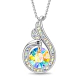 Rise From the Ashes Phoenix Necklaces for Women&comma; White Gold Plated Crystal Jewelry&comma; Birthday Gift for Women&comma; Symbol of Luck and Renewal&comma; 18&plus;2 inch&comma; Packaged with Jewelry Box