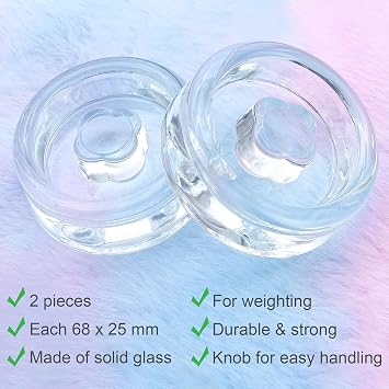 2 Pack Glass Fermentation Weights, 7 cm Wide Mouth Fermentation Jars to Remove Excess Brine for Fermenting Pickles Sauerkraut