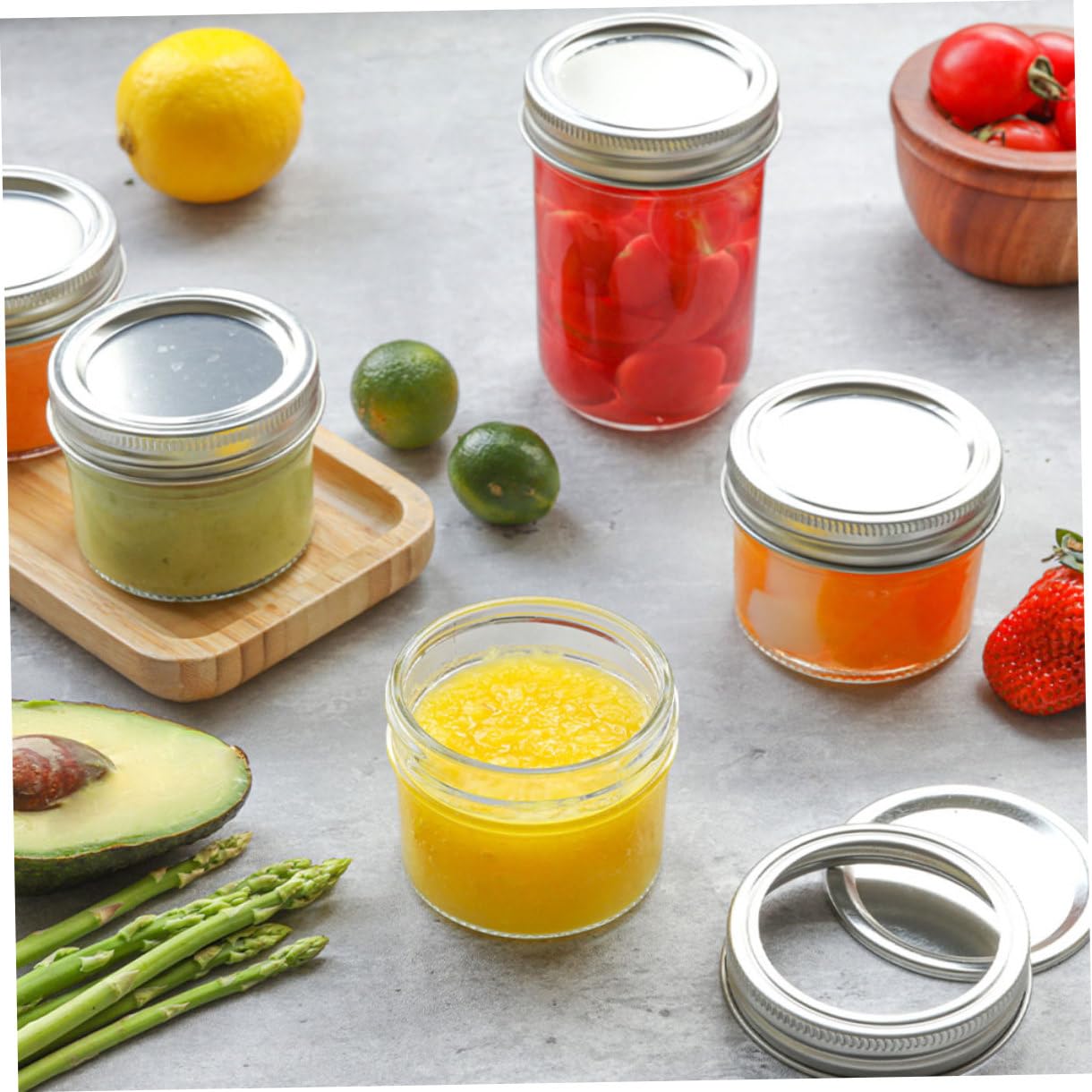 Alipis 5 Set Barattoli Trasparenti Contenitori Per Conservare Snack E Spezie Barattoli Ermetici Per Cucina E Casa 6 Pezzi*5