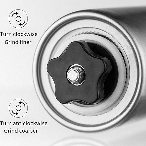 Miniatura 3 de Molinillo de café manual, múltiples ajustes ajustables, molinillo de café de mano portátil con rebabas de cerámica y manivela desmontable para