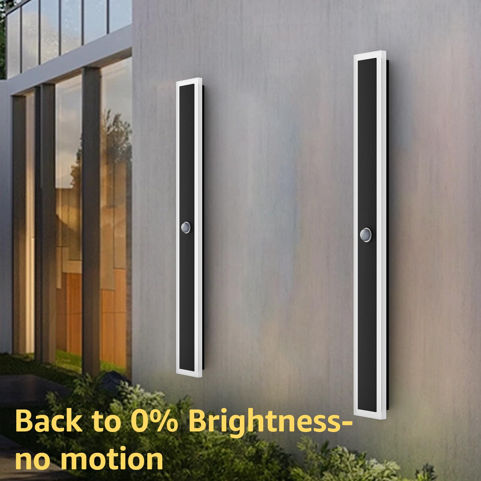 Aipsun 2 Packs Motion Outdoor Wall Lights, Black LED Exterior Light ...